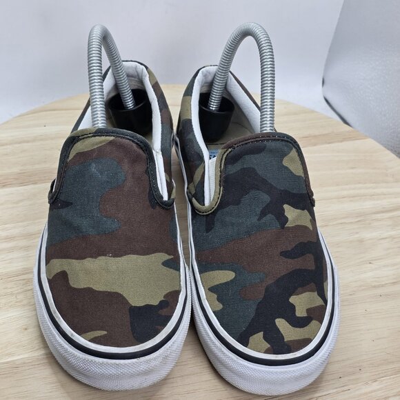Womens Size 7 - Vans Classic Canvas Slip On Camo Sneakers Shoe Loafers - Picture 4 of 9